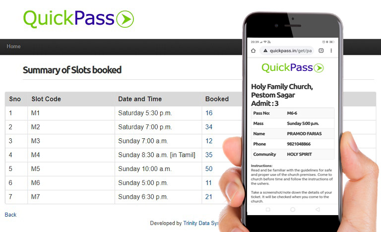 QuickPass - The Online Pass generator for church masses